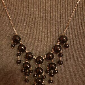 Black Bib Style Bubble Necklace
